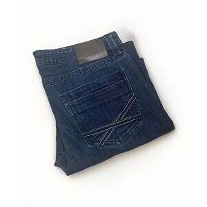 TK Axel Men's Jeans Size 38x32 Slim Boot‎ Dark Wash Stretch Denim Pants AXMB0070